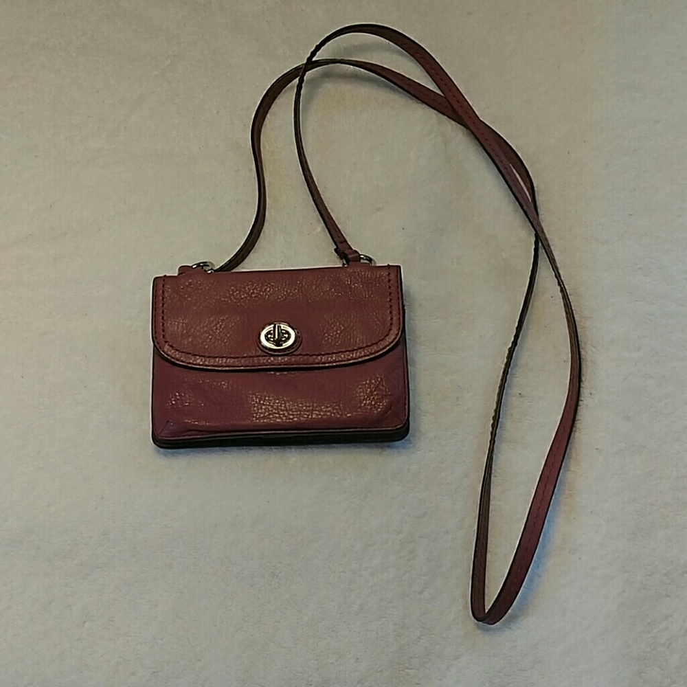 Purple coach crossbody wallet purse